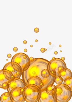 金色的立体泡泡泡沫素材