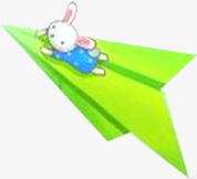黄色的小兔子黄色纸飞机小兔子六一儿童节主题高清图片