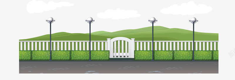 绿色自然风景png免抠素材_88icon https://88icon.com 公园 操场 矢量风景免费下载 绿色植物 自然乐园 自然风景 草原