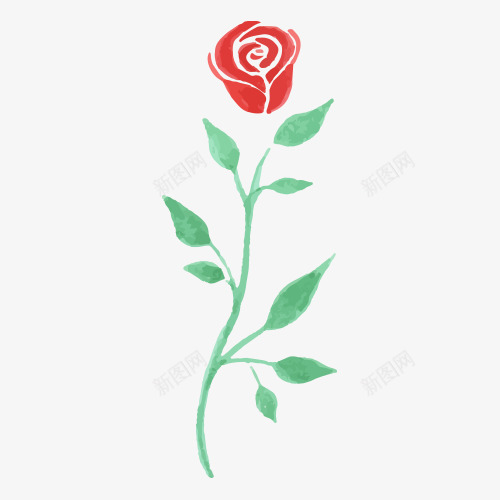 彩绘玫瑰png免抠素材_88icon https://88icon.com 一支 卡通 叶子 彩绘 桔梗 玫瑰 红色 花朵