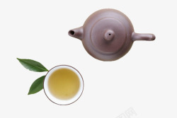 中国风茶壶茶具俯视图素材