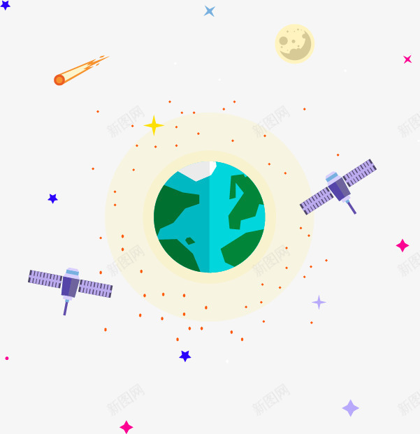 星球装饰图案png免抠素材_88icon https://88icon.com 卡通 星星 星球 简约