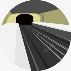 卡通地铁隧道素材