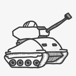 军用大炮军用坦克车手绘图高清图片