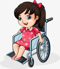 全国助残日坐着轮椅的女孩素材