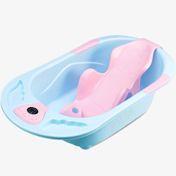 新生儿浴盆蓝粉色儿童沐浴盆高清图片