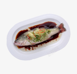 粤菜海鲜实物清蒸鲈鱼高清图片