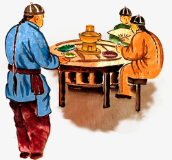 日式火锅料理古时候民间打边炉高清图片