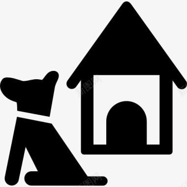 狗和宠物的房子图标图标