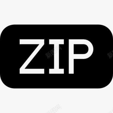 zip文件的圆角矩形黑色固体界面符号图标图标