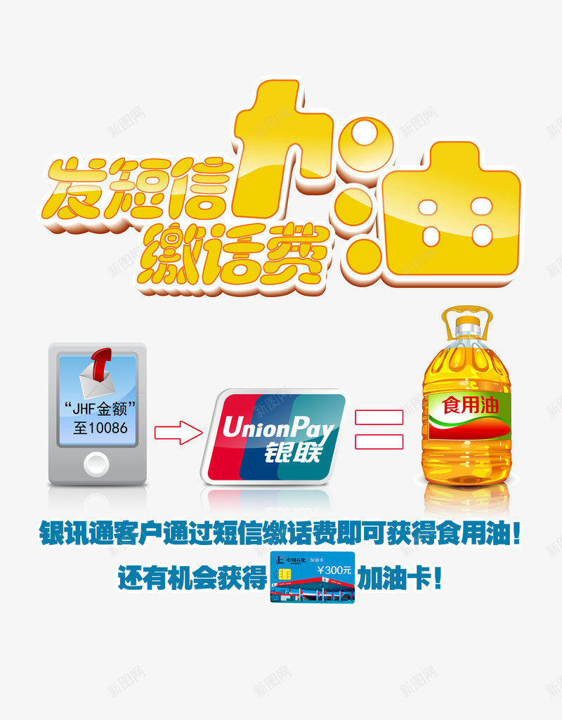 发短信缴话费加油psd免抠素材_88icon https://88icon.com 艺术字 银联 食用油