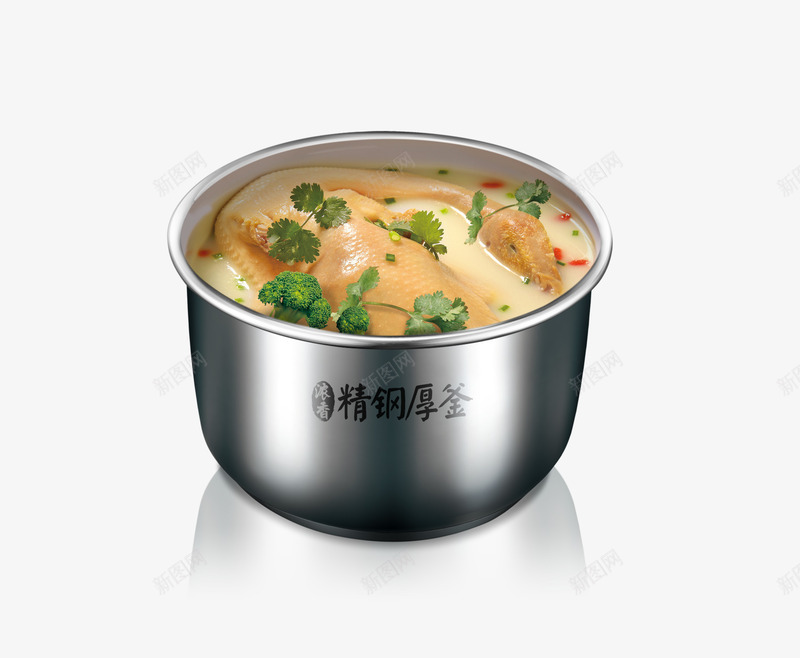 电饭煲胆png免抠素材_88icon https://88icon.com 家电 煲鸡汤 电饭煲胆 美味