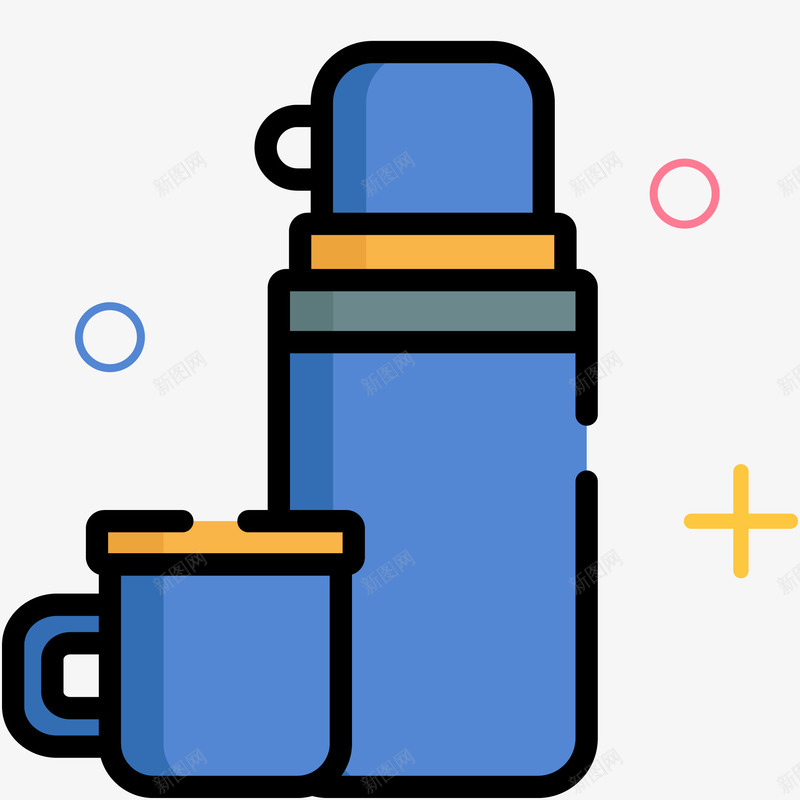 外出旅行水杯元素矢量图ai免抠素材_88icon https://88icon.com 保温壶 外出 旅行 杯子 水杯 矢量水杯 矢量图