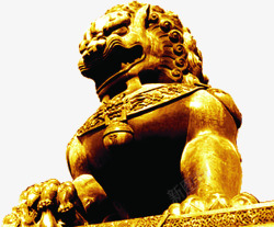 金色石狮国庆盛典素材