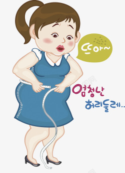 韩语韩文量裙子的女孩高清图片