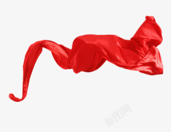 红色绸缎背景国庆节红色绸缎装饰丝带高清图片