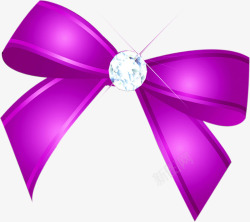 紫色蝴蝶结钻石中秋素材