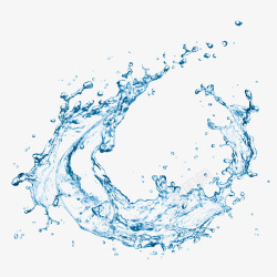 动感水与蓝色地球水花背景蓝色护肤水花水滴高清图片