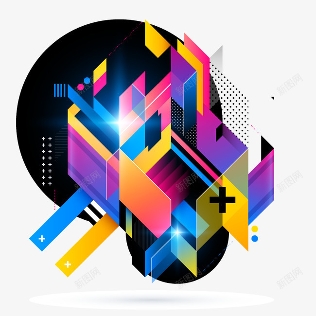 几何多边形背景png免抠素材_88icon https://88icon.com 五彩 几何多边形 背景