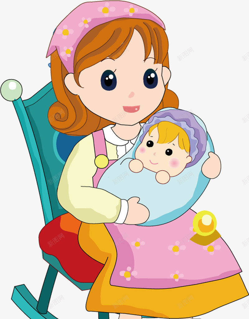 妈妈抱着宝宝png免抠素材_88icon https://88icon.com 妈妈 妈妈宝贝 婴儿玩具 宝宝 摇椅