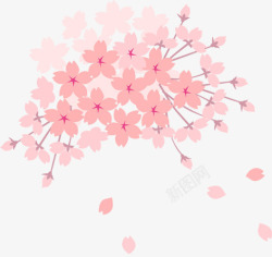 卡通粉红花瓣飘落素材