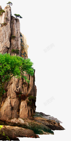 一个绿色的小树山峰高清图片