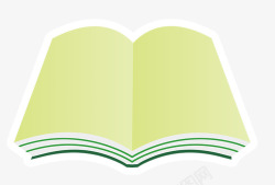 绿色简约书本装饰图案素材