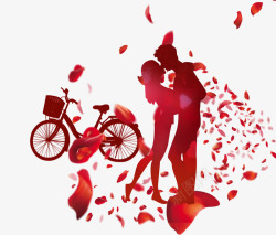 浪漫自行车浪漫情侣高清图片