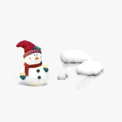 雪屋元素雪球和雪人高清图片