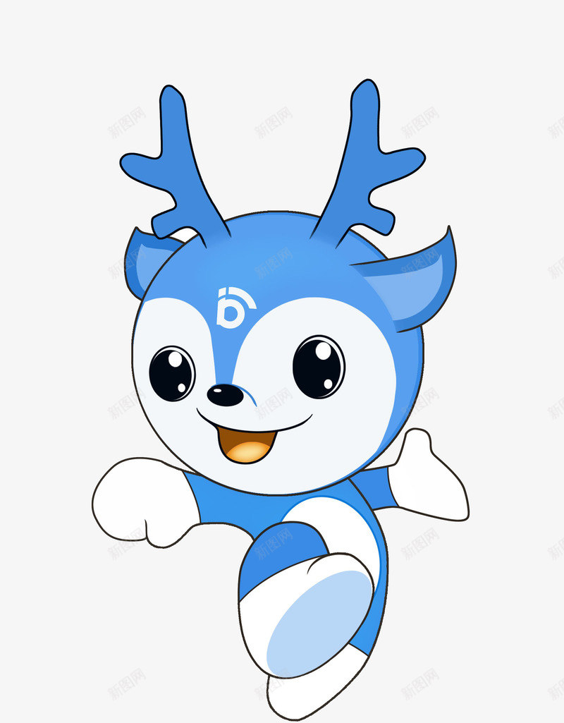 卡通小鹿png免抠素材_88icon https://88icon.com 卡通 可爱的 小鹿 开心的 蓝色的 跳一跳 蹦蹦跳跳