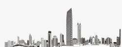 建筑设计深圳城市建筑剪影高清图片