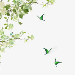 漂亮大雁手绘水彩花鸟蝴蝶元素高清图片