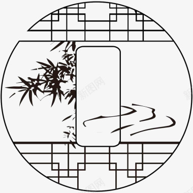 圆形中国风底纹古风边框底纹图标图标