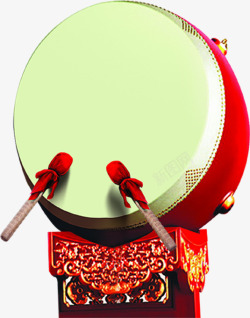 手绘红色国庆节大鼓素材