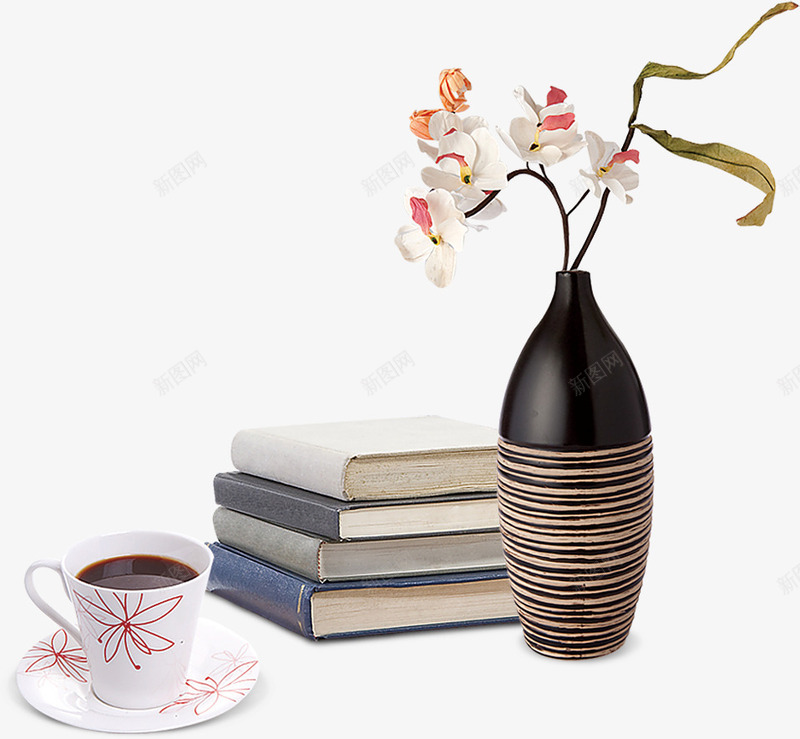 咖啡书本和花瓶摆件png免抠素材_88icon https://88icon.com 咖啡 家居用品 干花 摆件 美丽的 花瓶 装饰