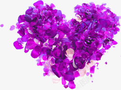 紫色心形玫瑰花元素素材