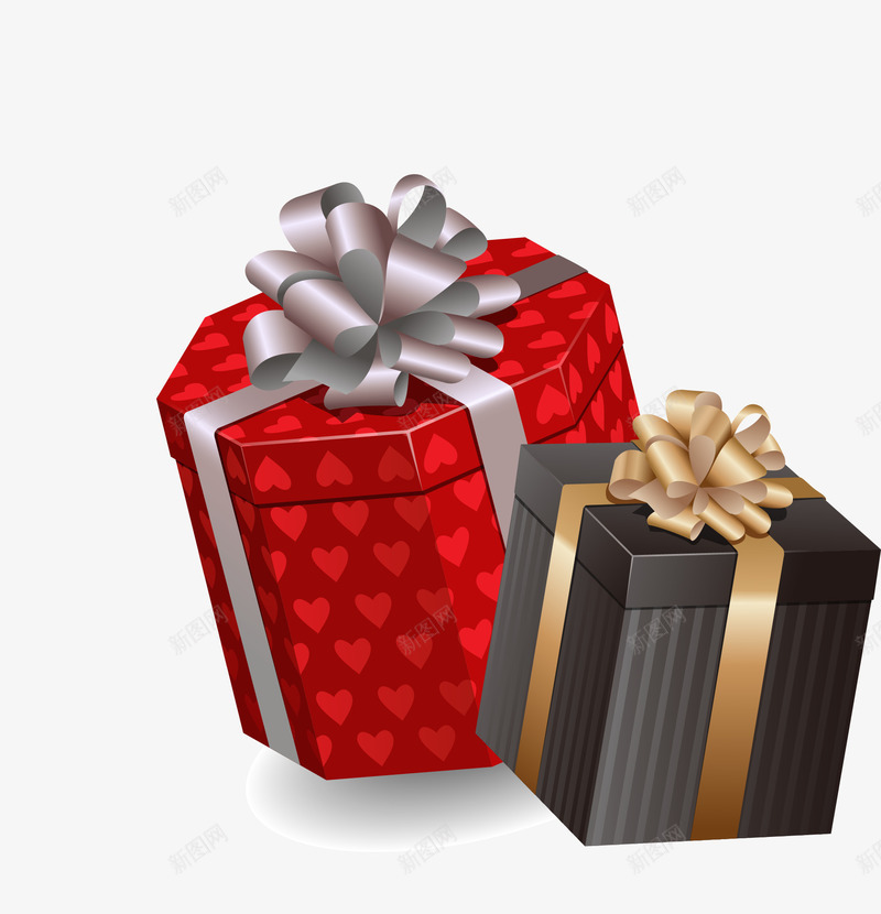 手绘两个礼物盒子矢量图ai免抠素材_88icon https://88icon.com 两个礼物盒子 六边形的盒子 手绘 礼物包装 立体 精美包装 矢量图