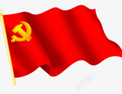 红色背景金色花纹图片红色党旗党徽高清图片