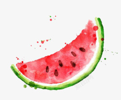 红色西瓜水彩西瓜高清图片
