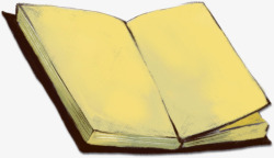 黄色手绘书本造型效果素材
