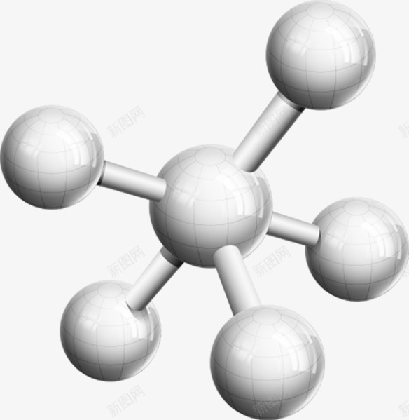 白色的链条式的化学结构元素png免抠素材_88icon https://88icon.com 化学式 化学物 化学结构 球体 链条式
