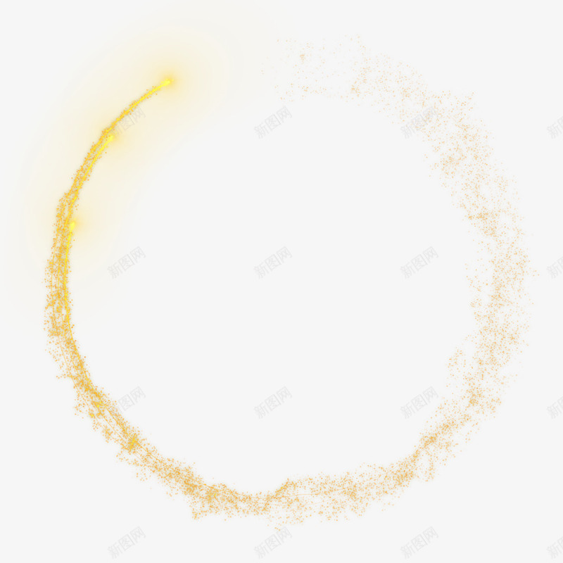粒子圆圈png免抠素材_88icon https://88icon.com 圈 外边框 标签 粒子 金色