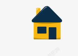 卡通黄色小房子图案素材