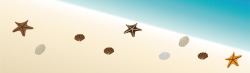 海边沙滩海星贝壳矢量图素材