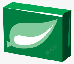 绿色立体方形盒子矢量图素材