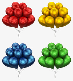彩色气球立体插画素材
