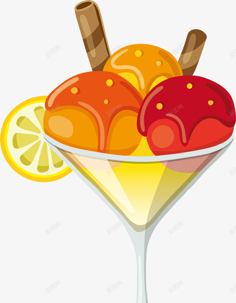 创意水果味冰激凌png免抠素材_88icon https://88icon.com 三色冰淇淋 三角杯 免抠PNG 夏日冰激凌 柠檬 甜点 雪糕 餐厅 高档
