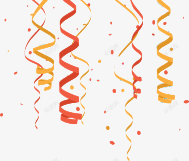 庆祝背景彩带图png免抠素材_88icon https://88icon.com 手绘彩带 新图网 活动促销 淘宝 漂浮彩带 红黄色漂浮卷带