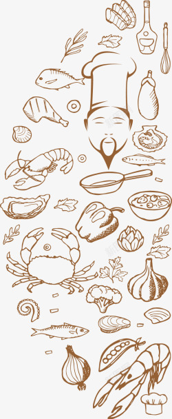 厨师插图餐饮插图矢量图高清图片