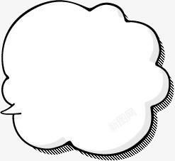 卡通白色云朵对话框素材